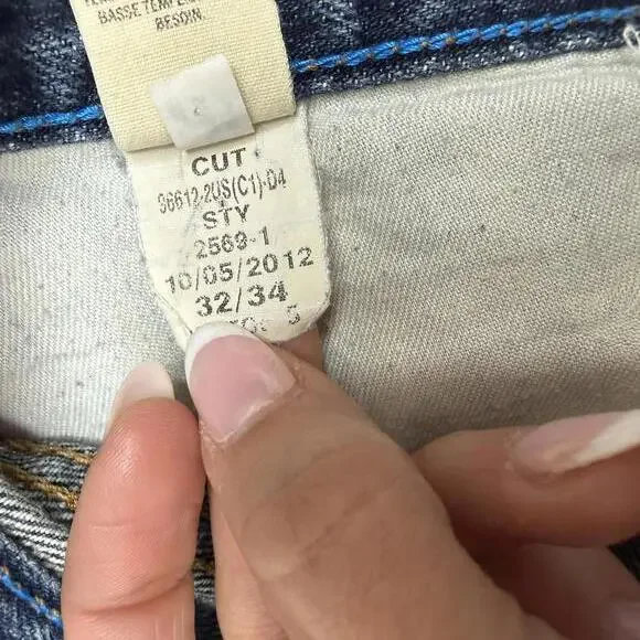 American Eagle Slim Straight Classic Denim Blue 32x34 Y2K Everyday - Picture 6 of 7